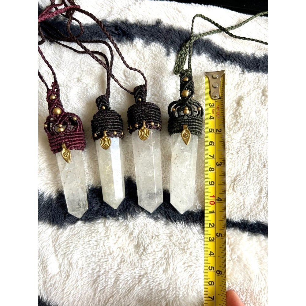 Braided Hemp + ST Quartz Power Pendant Necklace - Picture 8 of 9